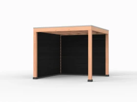 Douglas overkapping, 300 x 300, met achterwand en zijwand, Westwood Elegant zwart - Afbeelding 1